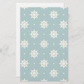 ヴィンテージの船の車輪パターン 便箋 (正面/裏面)