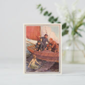 ヴィンテージの船員の人魚の捕獲物 ポストカード (スタンド正面)