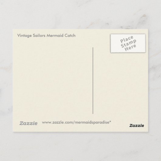 ヴィンテージの船員の人魚の捕獲物 ポストカード (裏面)