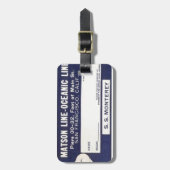 ヴィンテージの船旅会社荷物のラベル ラゲッジタグ (正面縦)