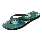 ヴィンテージの船舶用車輪のパターン ビーチサンダル (アングル)