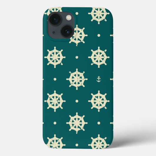 ヴィンテージの船舶用車輪のパターン Case-Mate iPhoneケース (裏面)