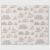ヴィンテージの船 ラッピングペーパー (フラット)