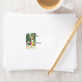 ヴィンテージの良い服を着たクリスマスネズミギフトラベル ラベル (インサイチュ)