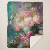 ヴィンテージの色のバラ色彩の鮮やか(すべての色) シェルパブランケット (正面)