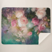 ヴィンテージの色のバラ色彩の鮮やか(すべての色) シェルパブランケット (正面(横))