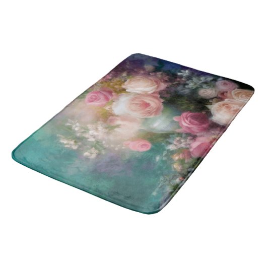 ヴィンテージの色のバラ色彩の鮮やか（すべての色） バスマット (アングル)