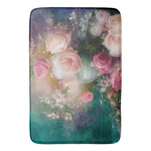 ヴィンテージの色のバラ色彩の鮮やか（すべての色） バスマット (正面縦)