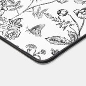 ヴィンテージの色の黒いフローラルパターン デスクマット (コーナー)