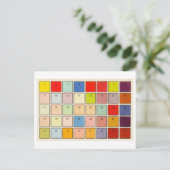 ヴィンテージの色彩用のカラーチャート ポストカード (スタンド正面)