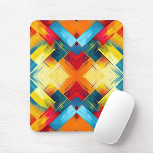 ヴィンテージの色:ジオメトスタイリッシュリ型枠 マウスパッド (マウス)