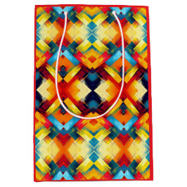 ヴィンテージの色：ジオメトスタイリッシュリ型枠 ミディアムペーパーバッグ