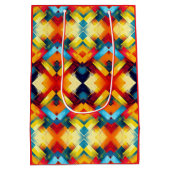 ヴィンテージの色：ジオメトスタイリッシュリ型枠 ミディアムペーパーバッグ (裏面)