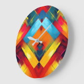 ヴィンテージの色：ジオメトスタイリッシュリ型枠 ラージ壁時計 (傾斜)