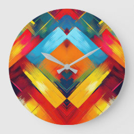 ヴィンテージの色：ジオメトスタイリッシュリ型枠 ラージ壁時計