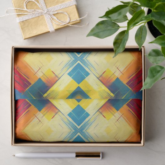 ヴィンテージの色：ジオメトスタイリッシュリ型枠 薄葉紙 (ギフト)