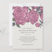 ヴィンテージの芍薬の結婚式招待状 招待状 (正面)