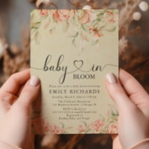 ヴィンテージの芍薬の花のBaby in Bloomベビーシャワー