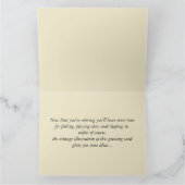 ヴィンテージの芝刈機の幸せな退職の大きい挨拶 カード (内部)