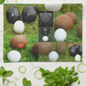 ヴィンテージの芝生のボウルを片付けて キッチンタオル (折り畳み)