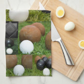 ヴィンテージの芝生のボウルを片付けて キッチンタオル (四つ折り)