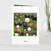 ヴィンテージの芝生ボールの写真のコラージュ、誕生日 カード (裏面)