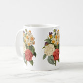 ヴィンテージの花々、椿と水仙、ルドゥーテ コーヒーマグカップ (正面左)