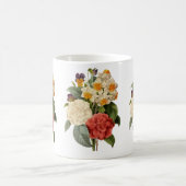 ヴィンテージの花々、椿と水仙、ルドゥーテ コーヒーマグカップ (中央)