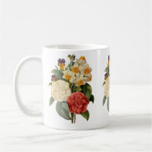 ヴィンテージの花々、椿と水仙、ルドゥーテ コーヒーマグカップ (左)