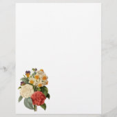 ヴィンテージの花々、椿と水仙、ルドゥーテ チラシ (裏面)