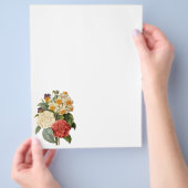 ヴィンテージの花々、椿と水仙、ルドゥーテ チラシ (手)