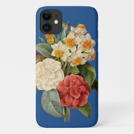 ヴィンテージの花々、椿と水仙、ルドゥーテ Case-Mate iPhoneケース (裏面)
