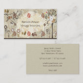 ヴィンテージの花および葉の名刺 名刺 (正面/裏面)