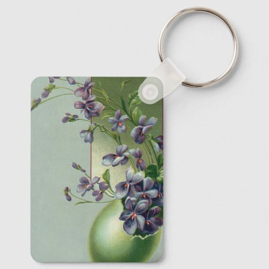 ヴィンテージの花が咲く復活祭の卵 キーホルダー (裏面)