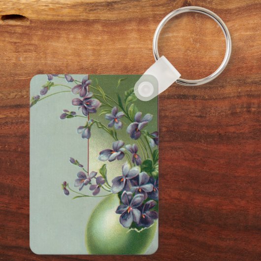 ヴィンテージの花が咲く復活祭の卵 キーホルダー (裏面)