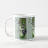 ヴィンテージの花が咲く復活祭の卵 コーヒーマグカップ (左)