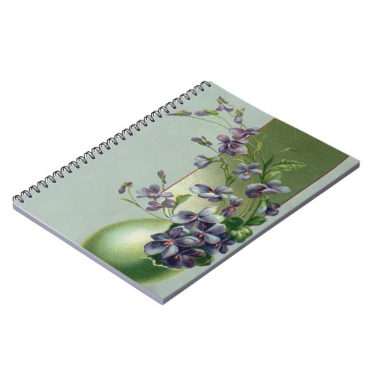 ヴィンテージの花が咲く復活祭の卵 ノートブック (左側)