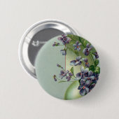 ヴィンテージの花が咲く復活祭の卵 缶バッジ (正面&裏面)