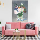 ヴィンテージの花が水晶の花瓶に入ったby Edouard Manet キャンバスプリント (インサイチュ (リビング))