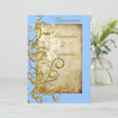 ヴィンテージの花が渦巻く 招待状 (スタンド正面)