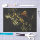 ヴィンテージの花が黒い静物詩 薄葉紙 (クラフト)