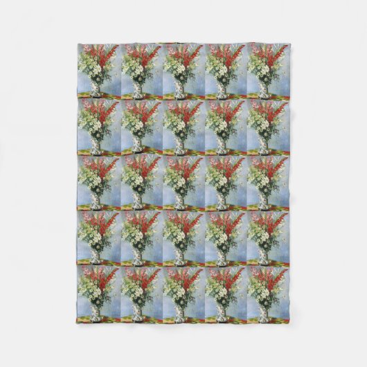 ヴィンテージの花つぼの花束のMonetの有名な芸術家 フリースブランケット (正面)