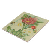 ヴィンテージの花とミツバチの装飾またはクラフト タイル (側面)