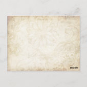 ヴィンテージの花と翼ハートタトゥーポストカード ポストカード (裏面)