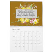 ヴィンテージの花と聖書の詩のウォールカレンダー カレンダー (3月 2026)