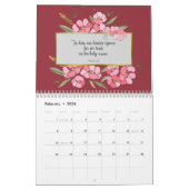 ヴィンテージの花と聖書の詩のウォールカレンダー カレンダー (2月 2026)