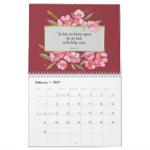 ヴィンテージの花と聖書の詩のウォールカレンダー カレンダー (2月 2027)