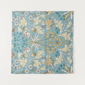 ヴィンテージの花と葉のシームレスなパターンli タペストリー (正面(横))