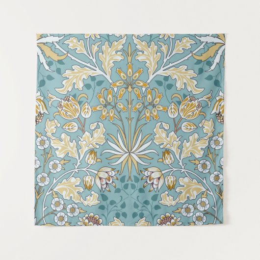 ヴィンテージの花と葉のシームレスなパターンli タペストリー (正面)