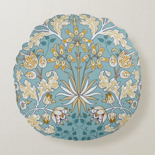 ヴィンテージの花と葉のシームレスなパターンli ラウンドクッション (正面)